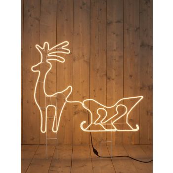 LED Neon deer+sleigh 92x115 cm 720 lights warm white