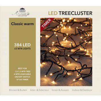 Christmas Lights 384 LED Tree Cluster Classic Warm 5 meters