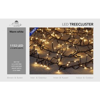 Christmas Lights 1152 LED Tree Cluster Warm White 15 meters