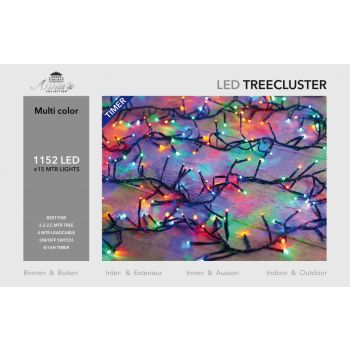 Weihnachtsbeleuchtung LED-Baumcluster 1152 Lampen Multicolor 15 Meter