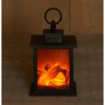 Battery operated Fireplace black with timer 12x12x18.5 cm