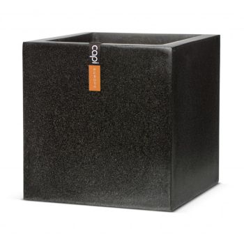 Capi lux terrazzo plantenbak 30x30x30 cm zwart