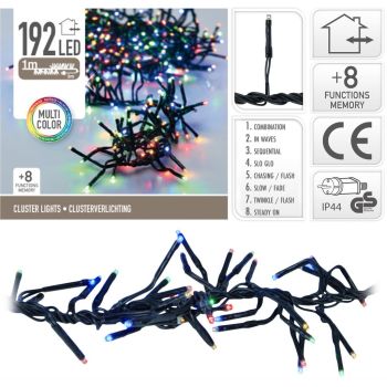 Christmas lights 192 LED cluster multicolor 1 meter