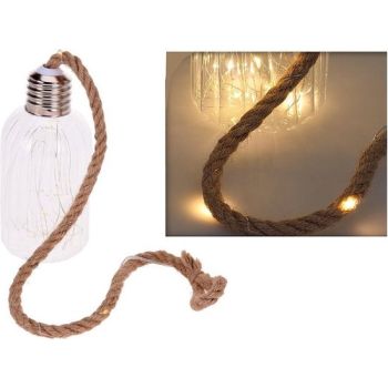 Battery powered LED lamp on rope 15 cm